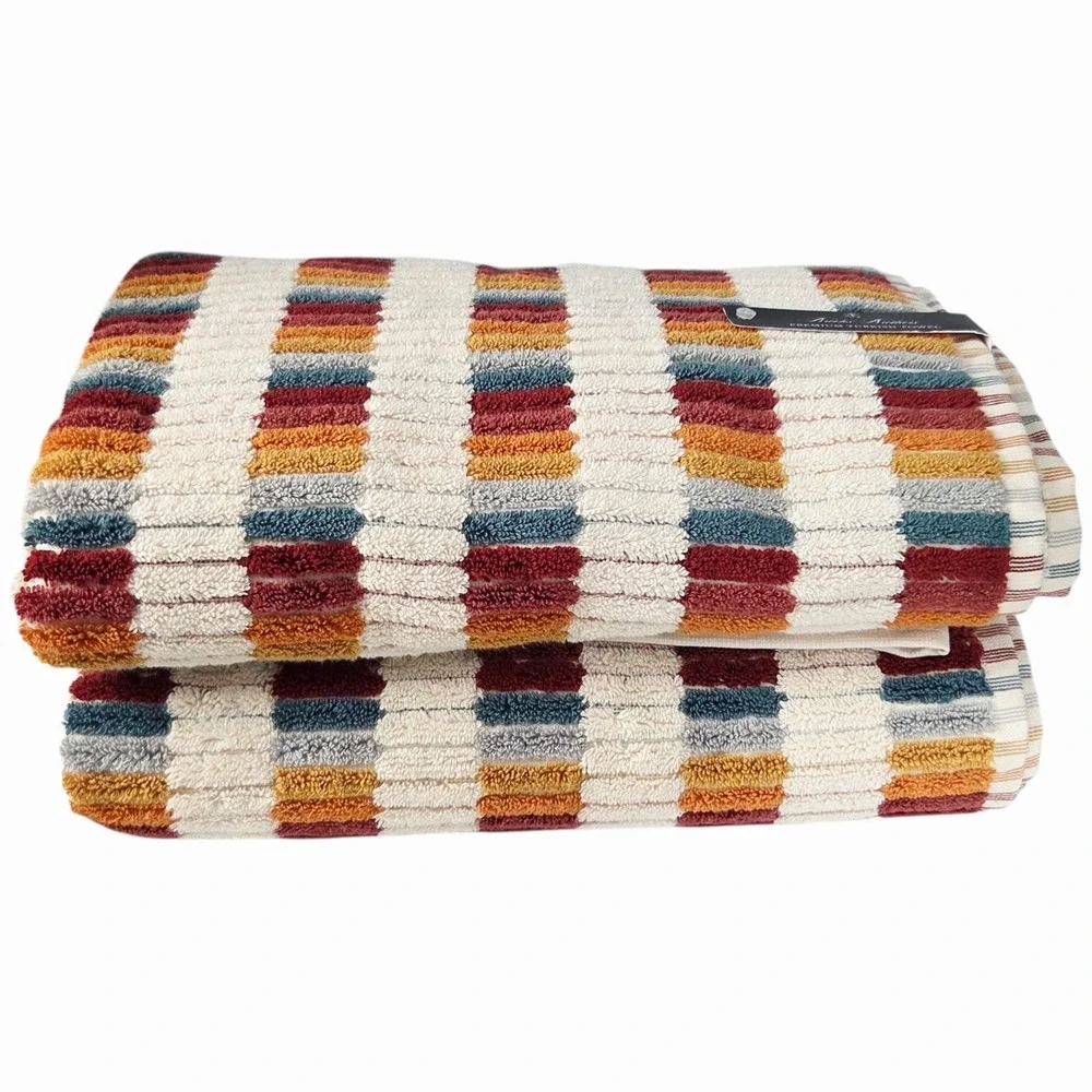 Brooks Brothers 6pc‎ Premium Turkish Cotton Towel Set Multi 2 Bath 2 Hand 2 Tip